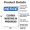 Signmission Closed Meeting In Progress, 10 in W x Rectangle, Aluminum OS-2PACK-NS-A-1014-V-10680 - alternate 2